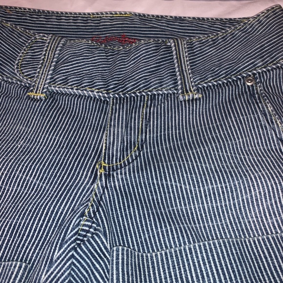 Younique Denim Pinstripe Bermuda Shorts - Picture 6 of 8